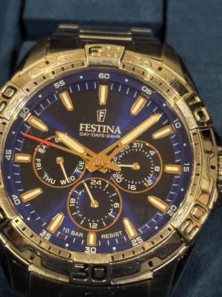 Reloj Festina Cronógrafo Azul y Plateado