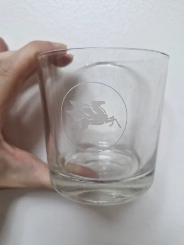 12 Vasos de whisky gruesos con grabado de Pegaso