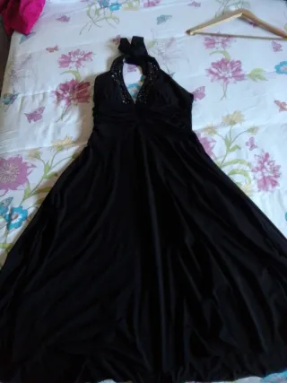 Vestido negro verano con pedrería
