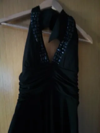 Vestido negro verano con pedrería