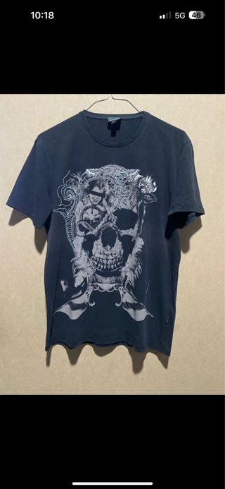 T-shirt Just Cavalli nera con stampa teschio