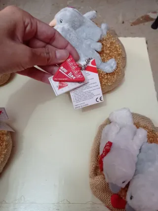 Coppia di uccellini peluche nido San Valentino