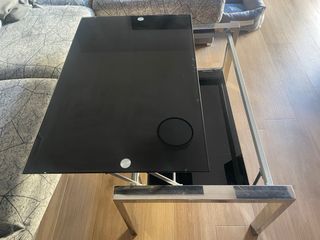 Mesa de salón elevable cristal y metal