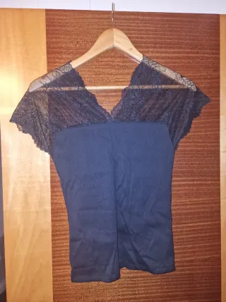 Top negro encaje mujer Talla 2