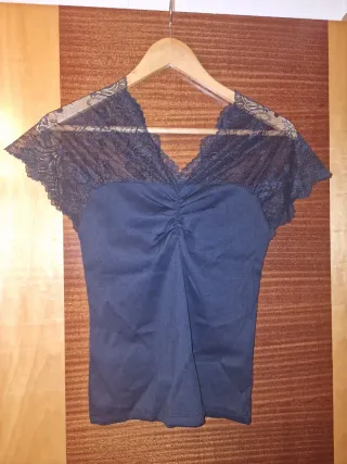 Top negro encaje mujer Talla 2