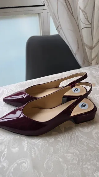 Zapatos Nicole Miller Tacon Bajo Morado Talla 39