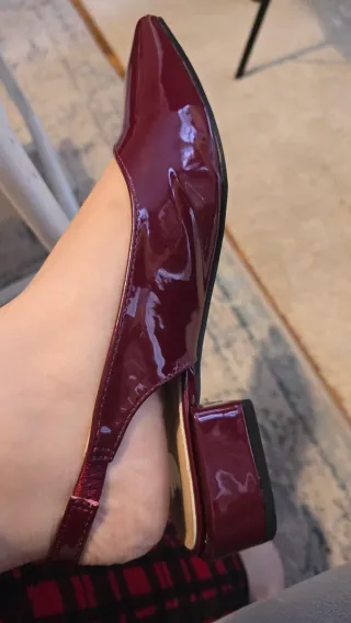 Zapatos Nicole Miller Tacon Bajo Morado Talla 39