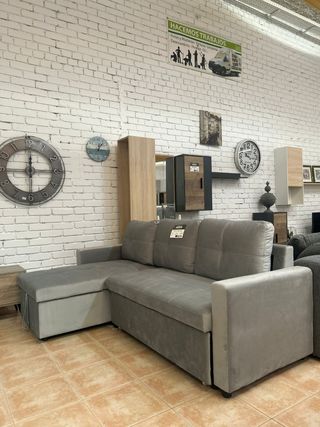 Sofá Chaise Longue + cama + arcon nuevo