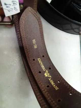 Cintura Armani pelle marrone e nera