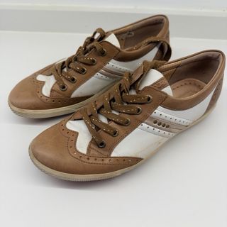 Zapatos Ecco Mujer Marrón y Blanco