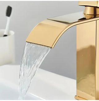 Grifo Monomando de lavabo dorado nuevo baño