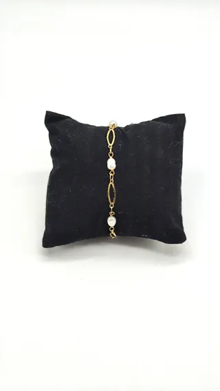 Pulsera dama oro 18kt con perlas