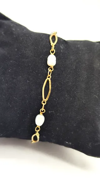 Pulsera dama oro 18kt con perlas