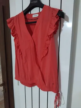 Camicia Calvin Klein donna arancione/rossa