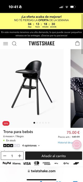 Trona Twistshake bebé y niño/a