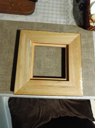 Marco vintage madera dorado y plateado