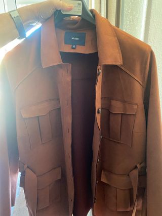 Chaqueta Kiabi ante marrón talla 56 Burdeos.