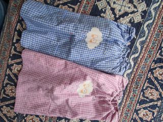 Mandilón bebé cuadros rosa y azul