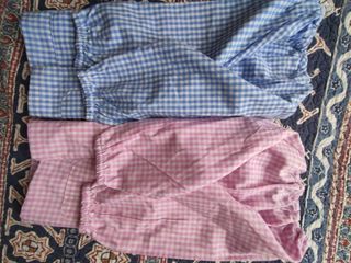 Mandilón bebé cuadros rosa y azul