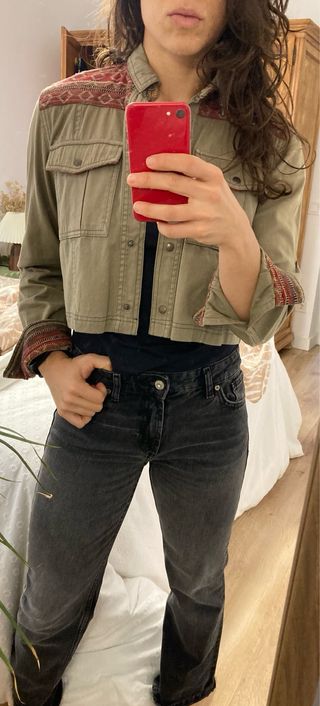 Camisa Boho Verde y Multicolor