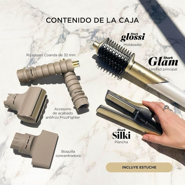 Piastra per capelli Shark dorata e nera NUOVA