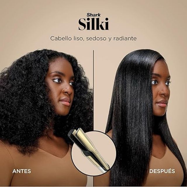 Piastra per capelli Shark dorata e nera NUOVA