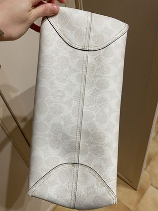 Borsa shopper Coach monogram beige e blu