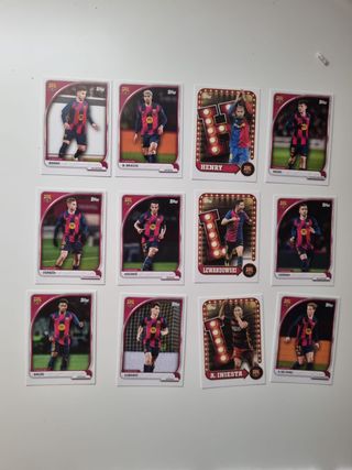 56 cromos del barsa, 2 numeradas, Lamine y Messi
