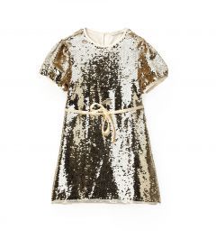 Vestito bambina paillettes oro Natale