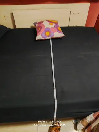 Sofá cama azul marino con arcón