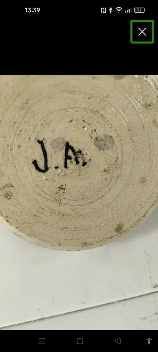 Portavelas palmatoria cerámica.