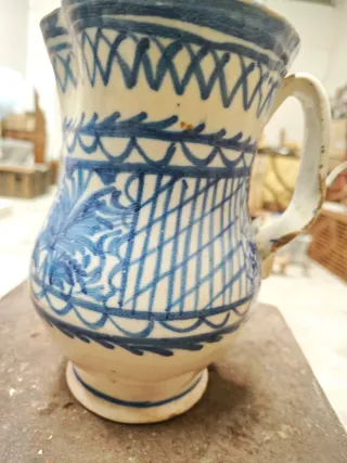 ✅Jarra cerámica antigua Manises firmada.⭐⭐⭐⭐⭐