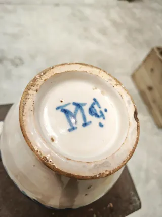 ✅Jarra cerámica antigua Manises firmada.⭐⭐⭐⭐⭐