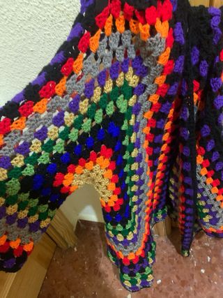 Chaqueta crochet multicolor talla única