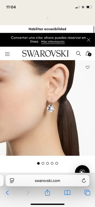 Pendientes Swarovski Plata y Blanco