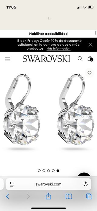 Pendientes Swarovski Plata y Blanco