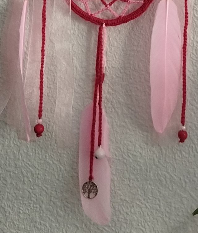 Atrapasueños grande 25 x 90 cm - tonos rosa/fucsia