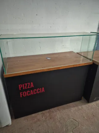 Expositor cristal y madera