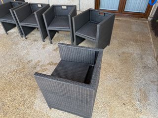 Conjunto Mesa e Cadeiras Rattan Sintético