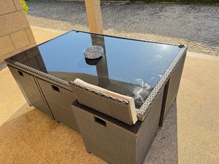 Conjunto Mesa e Cadeiras Rattan Sintético