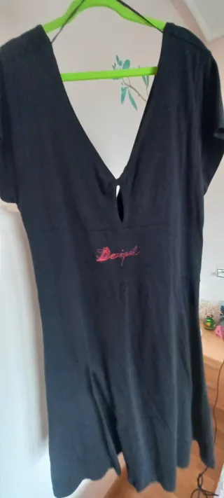 Vestido Desigual Talla L Negro Multicolor