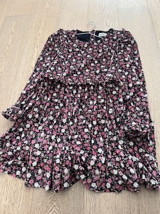 Vestido Stella et Suzie floral negro y rosa