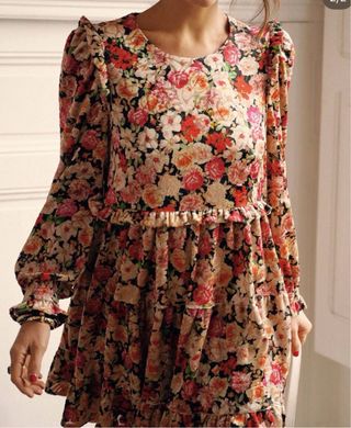 Vestido Stella et Suzie floral negro y rosa