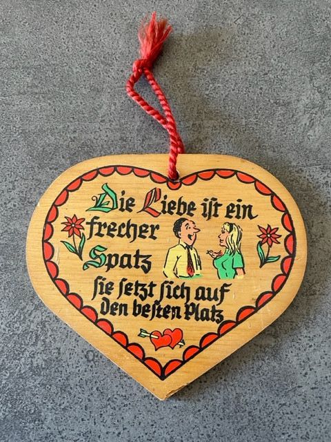 Quadretto/Targhetta in legno a forma di cuore