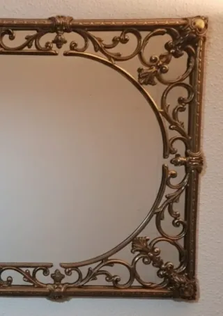 Espejo Grande Antiguo de Bronce