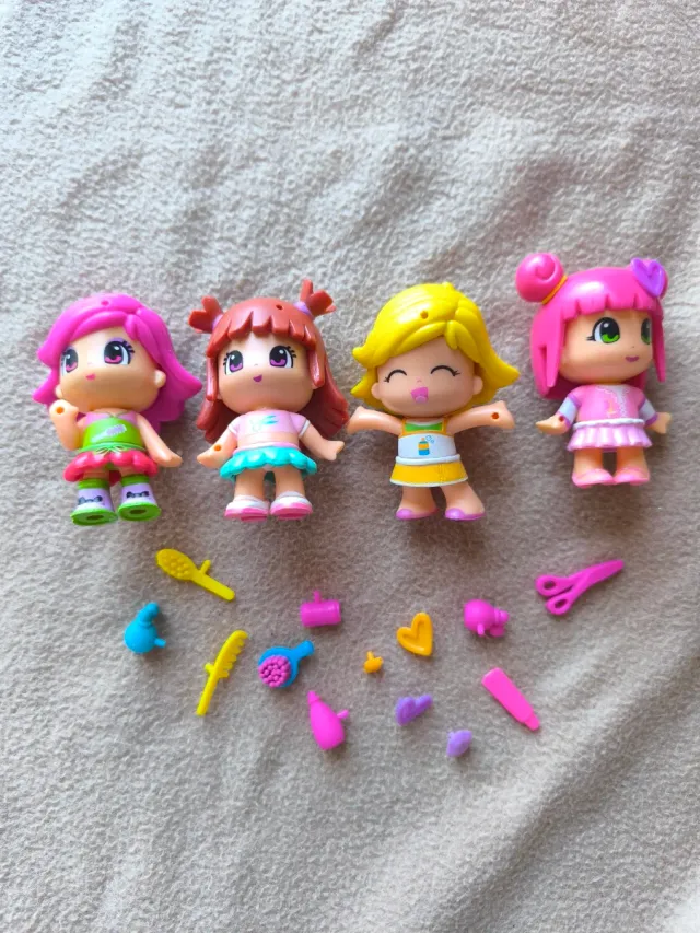 Lote 4 Muñecas Pinypon Peluqueras + Accesorios