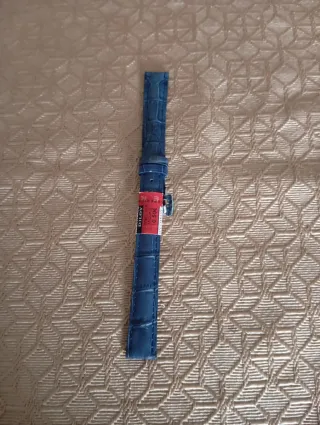 Cinturino orologio pelle blu 16mm