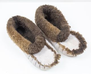 Mocassini pantofole donna in pelle scamosciata