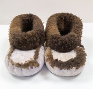 Mocassini pantofole donna in pelle scamosciata