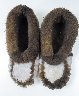 Mocassini pantofole donna in pelle scamosciata